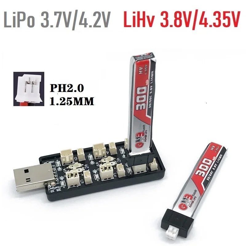 Drone Battery Plate - 6CH USB 1S LiPo/LiHv 3.7 V/4.2