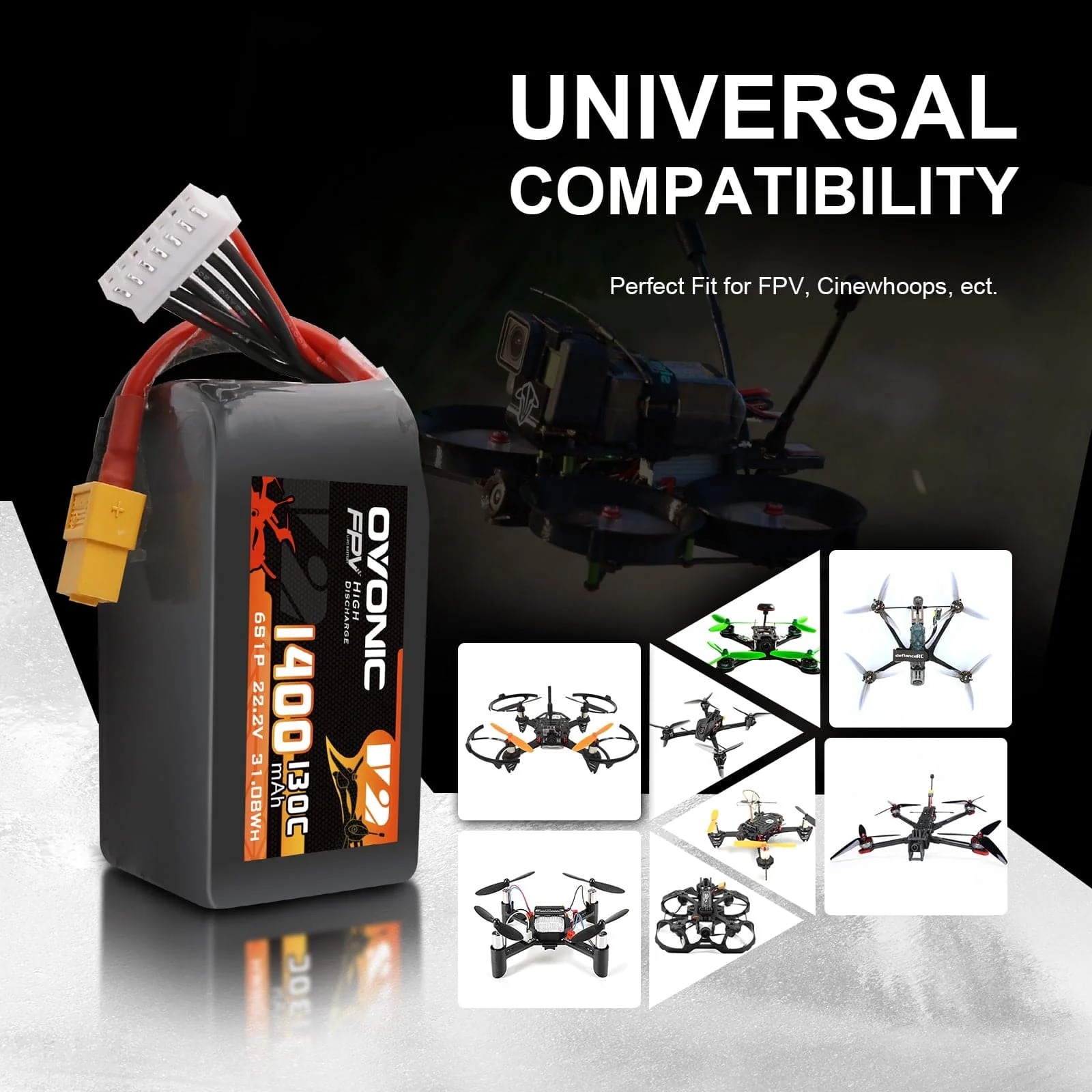 Ovonic 6S LiPo Batterij 22.2V  - Drone Battery 6S recensie en prijs